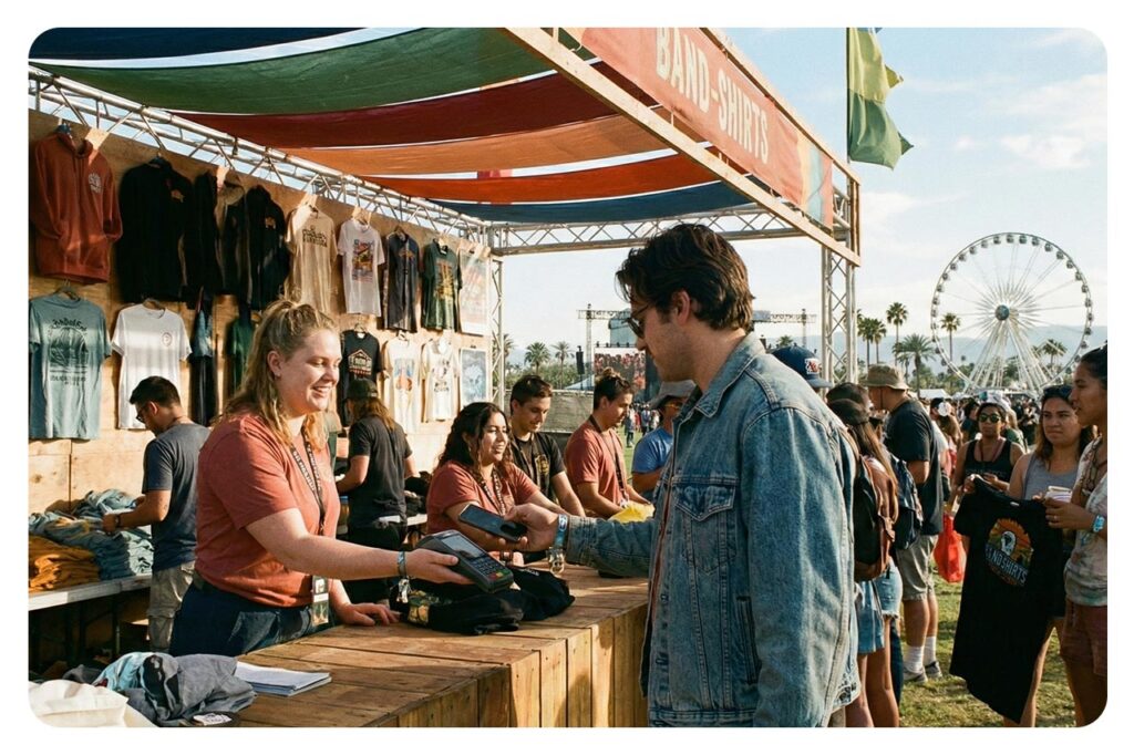 tap to pay festivals stände foodtruck merchandise tshirt mobile digitale bezahlmethoden bezahlen kreditkarten abrechnen pos