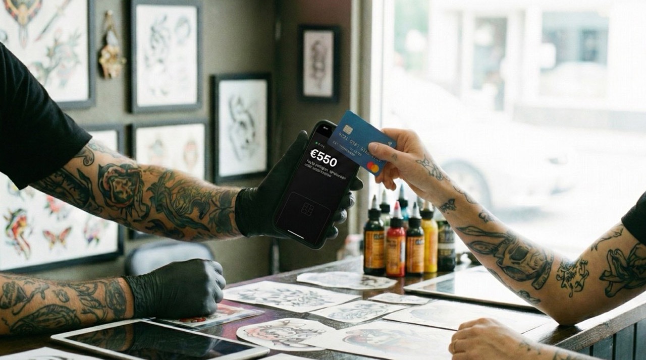 Tap-to-pay mobile zahlungen digitale zahlungen POS Tattoowierer Tattoo Studio